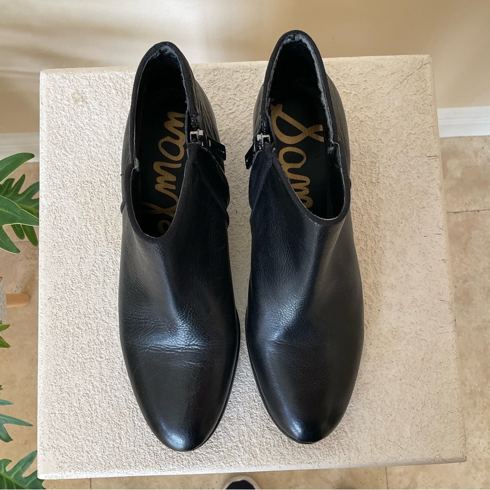 Sam Edelman Black Leather Booties, Size 37 European.